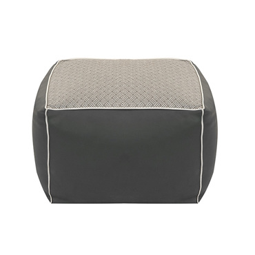 Πουφ Σκαμπό Δερματίνη Χρώματος Grey With Pattern